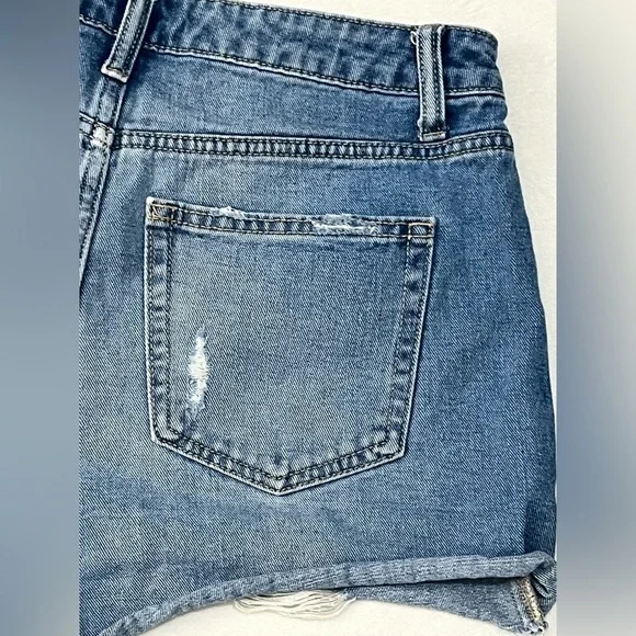 Time and True Women’s Blue Jean Shorts with Floral Embroidery Size 4 - Picture 15 of 16